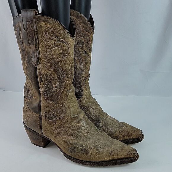 Dan Post El Paso Distressed Leather Western Women's Boots - Picture 1 of 16